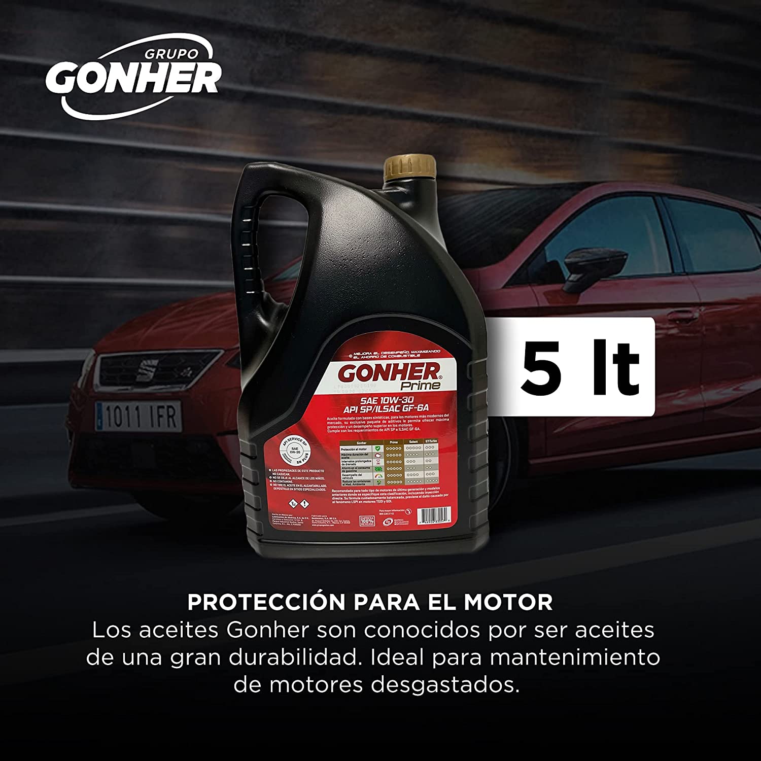 Aceite Motor A Gasolina 100% Sintetico 5w30 Gonher Prime 5l