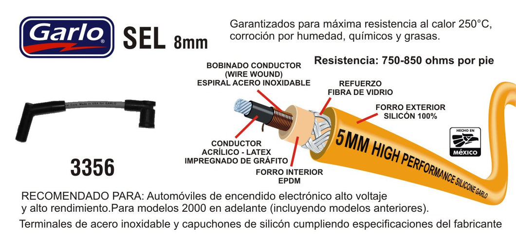 CABLES DE BUJIA FORD LOBO 4.2 (05-10) - F150 4.2 (05-10)