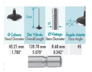 Valvula Admision B600, F600 V8 5.5L Ohv 16V (92-95)