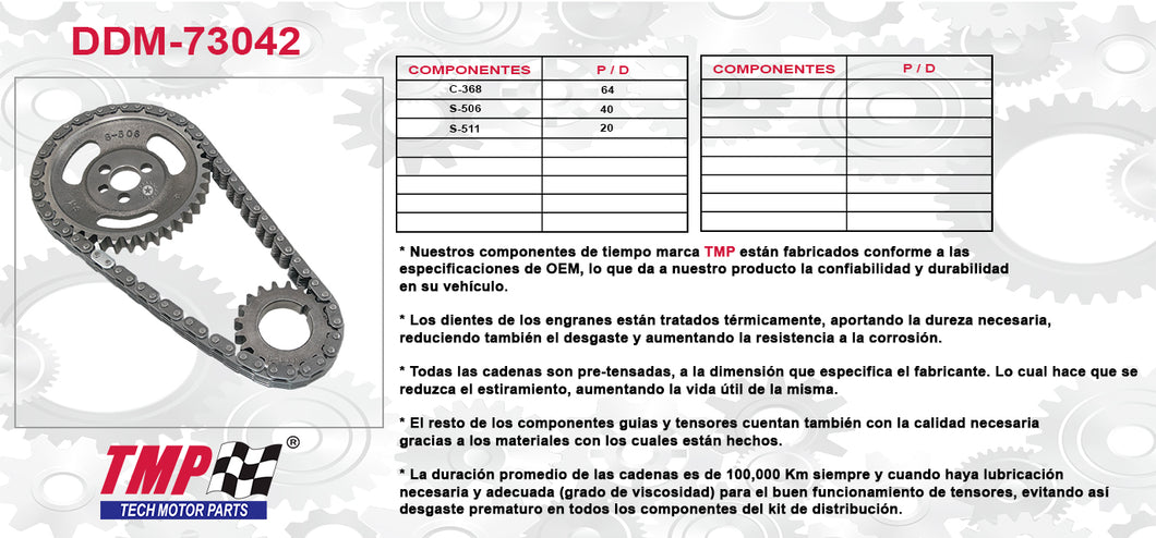 KIT DE DISTRIBUCION CHEV PICK-UP/AUTO V6 2.8 173 (80-93)