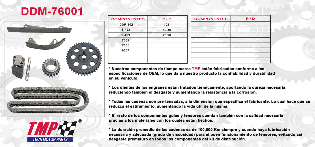 KIT DE DISTRIBUCION NISSAN PICK-UP L4 Z20 Z22 (79-86)