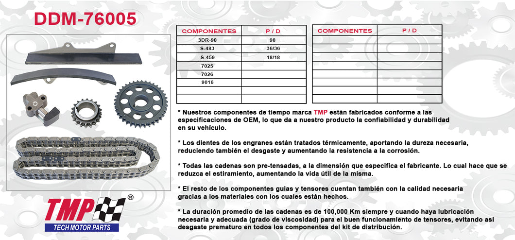 Kit Distribucion Toyota Pick-Up L4 20R (75-80) / 22R (81-82)