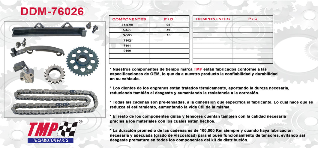 KIT DE DISTRIBUCION TOYOTA PICK-UP L4 22R 83-84