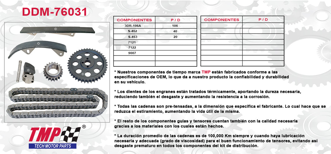 KIT DE DISTRIBUCION NISSAN PICK-UP Z24 L4 2.4 (83-88)