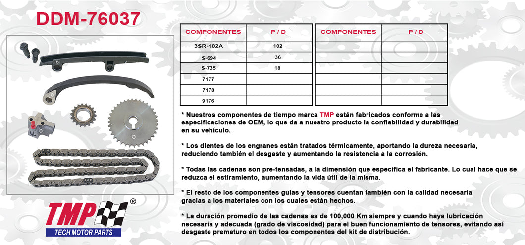 KIT DISTRIBUCION MITSUBISCHI PK-UP L4 2.6 G54B (83-93)