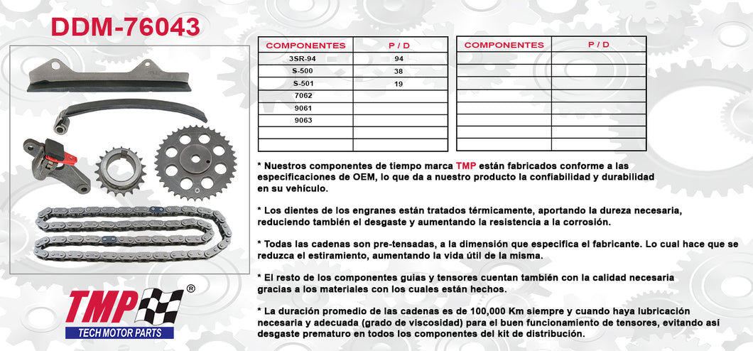 KIT DISTRIBUCION CHEVY LUV L4 1.9 G200 (82-87)