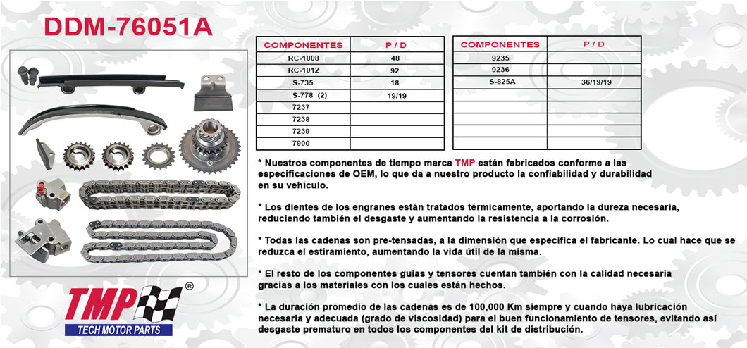 KIT DISTRIBUCION NISSAN URVAN L4 2.4 KA24DE (00-04)