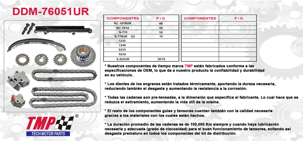 KIT DISTRIBUCION NISSAN ALTIMA 2.4 URVAN PICK-UP D21 2.4