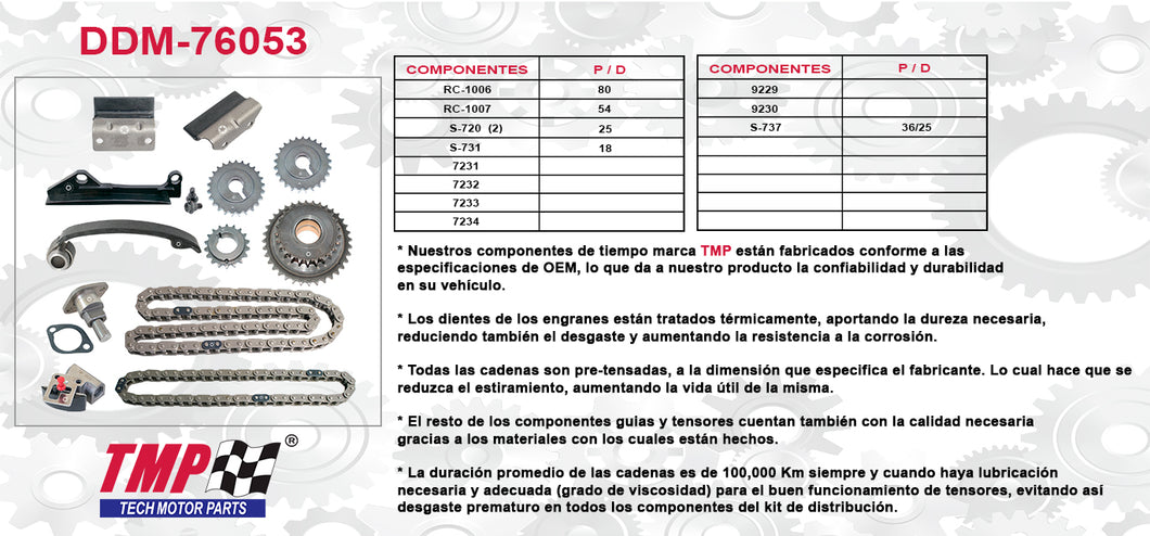 KIT DISTRIBUCION 12PZAS. NISSAN TSURU III SENTRA 200SX