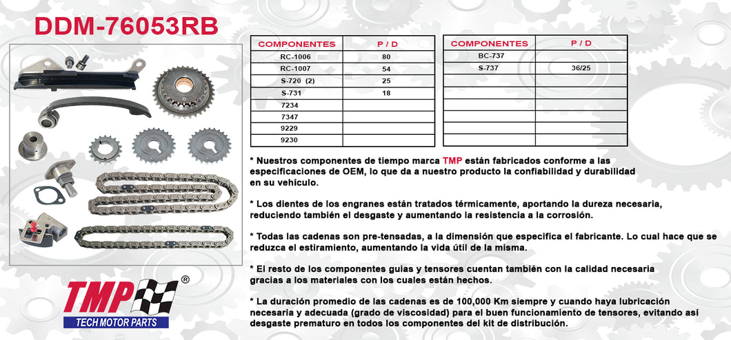 KIT DISTRIBUCION 10 PZAS NISSAN LUCINO SENTRA TSUBAME TSURU