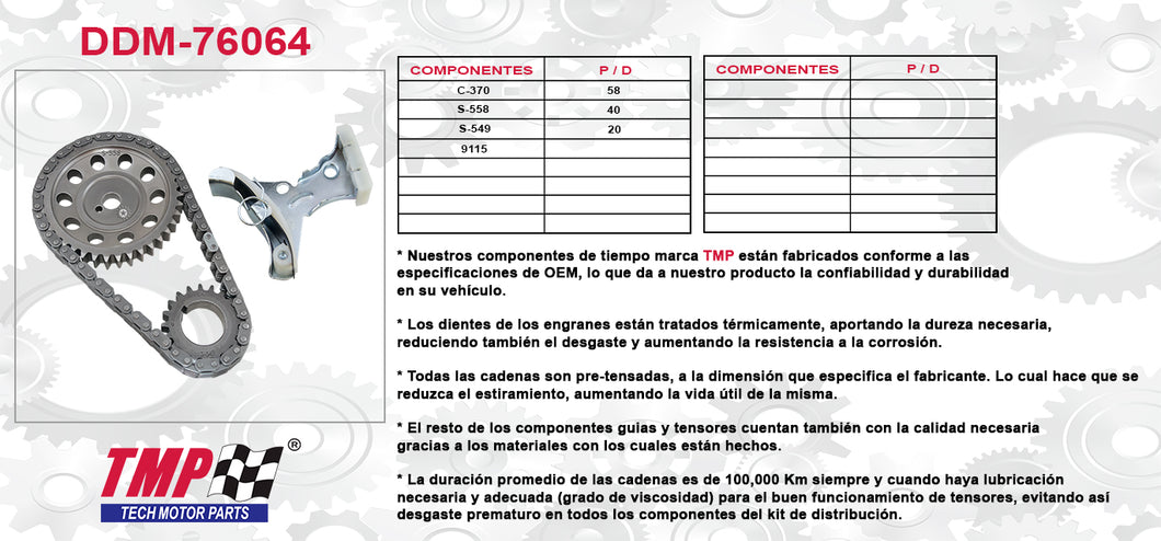 KIT DE DISTRIBUCION CHEV CAVALIER L4 2.0 121 (83-89)