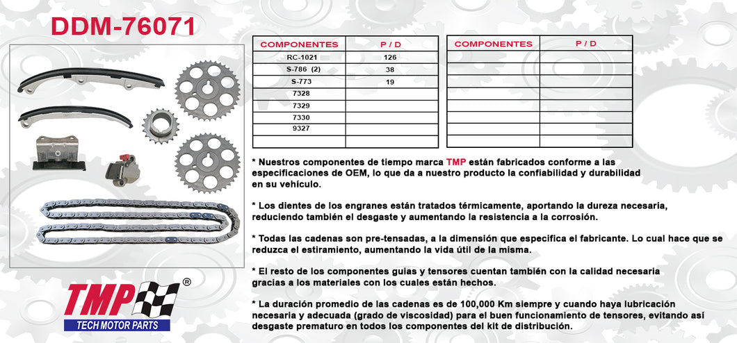 KIT DE DISTRIBUCION SATURN 1.9 116 DOHC 4CIL (91-98)