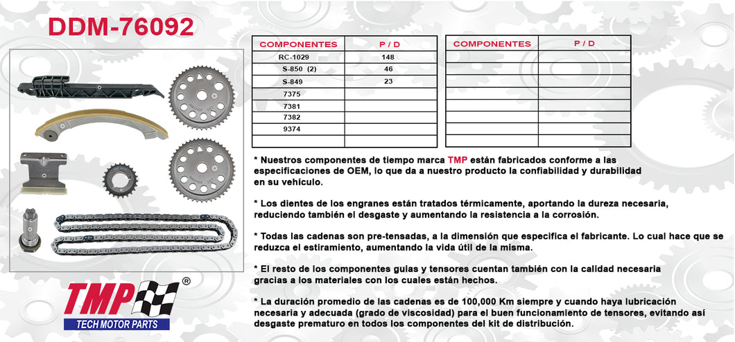 KIT DISTRIBUCION CAVALIER ASTRA ZAFIRA COBALT MALIBU PONTIAC