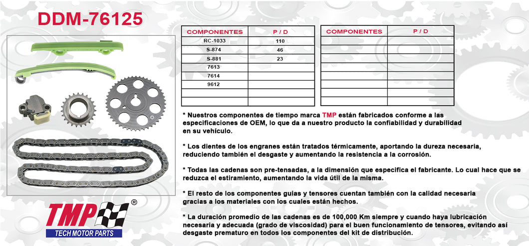 KIT DISTRIBUCION 1.9L 1901CC 116 ENG VIN 8, 9 4 CYL SATURN