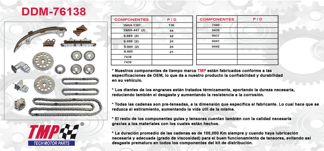 KIT DE DISTRIBUCION MAXIMA V6 3.0 VQ30DE DOHC 24V (94-01)