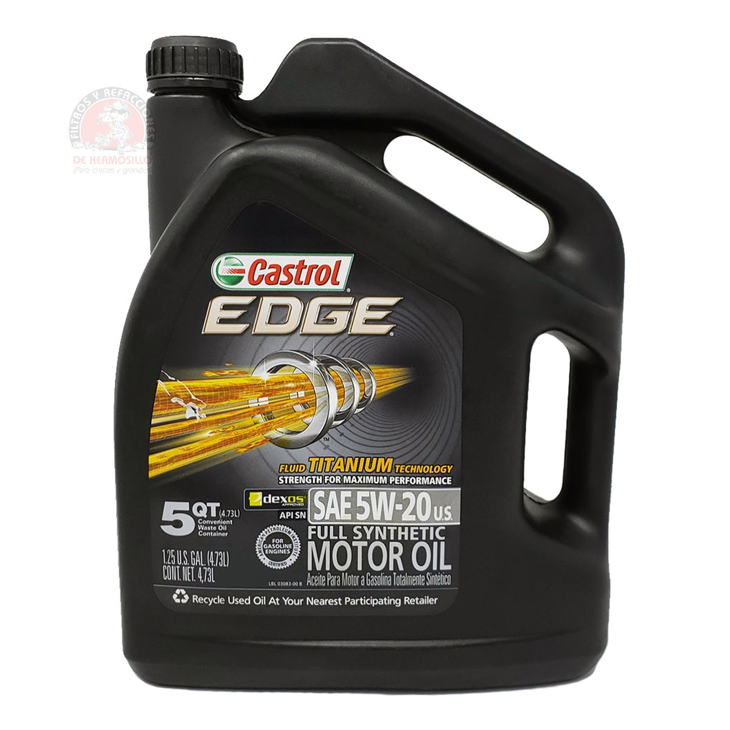 Aceite Motor 5W20 Edge 5 Lts Presentación Oficial Castrol