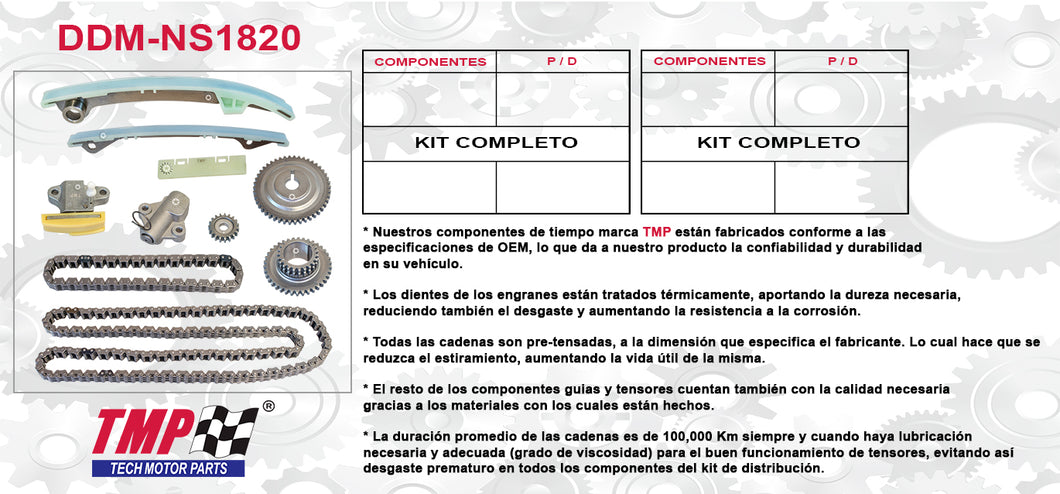 KIT DISTRIBUCION NISSAN SENTRA VERSA TIIDA CUBE