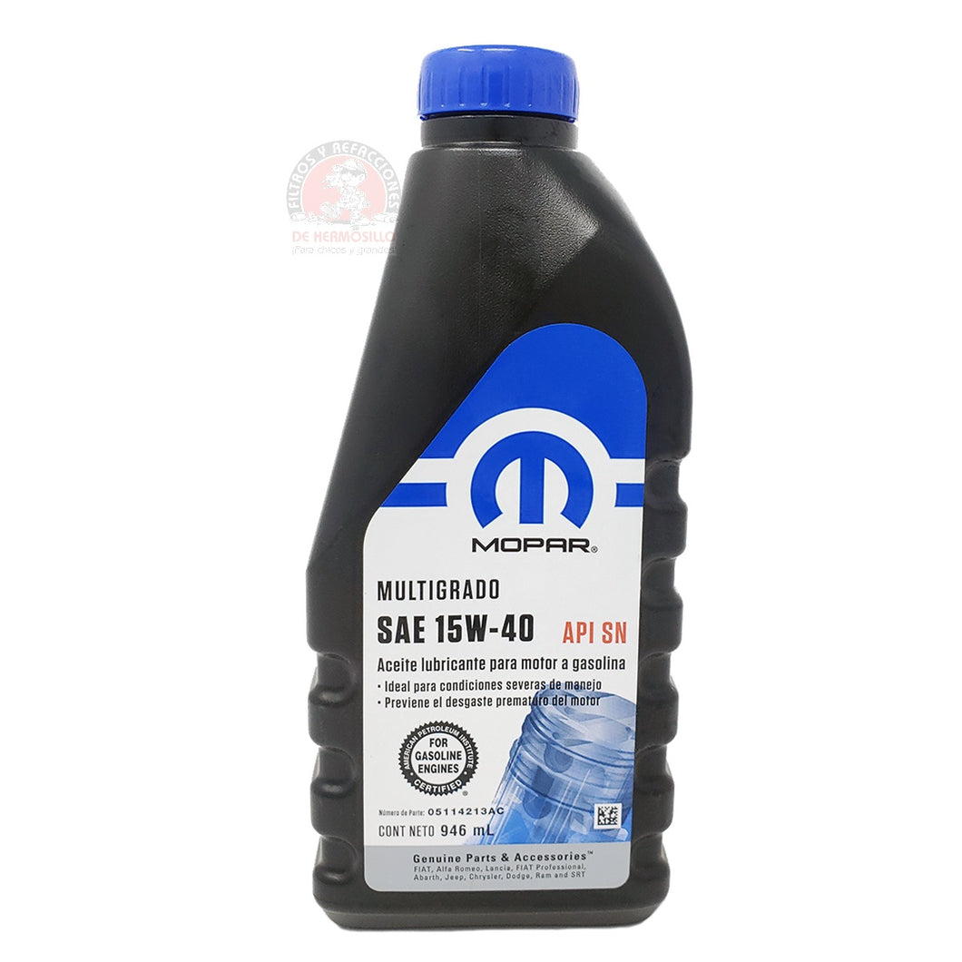 Aceite Motor 15W40 Multigrado API SN 946 ml Mopar