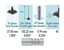 Cargar imagen en el visor de la galería, Valvula escape CORSA L4 1.4L 16V DOHC X14XE / Z14XE (02-05).