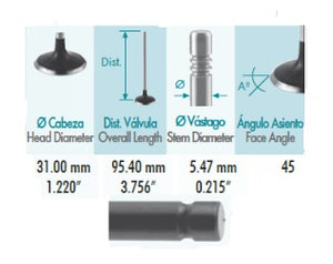 Valvula escape EDGE FUSION SABLE TAURUS MKS MKX MKZ 6 CX-9