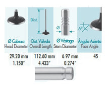 Cargar imagen en el visor de la galería, VALVULA ESCAPE PEUGEOT 1.4L 8V SOHC TU3JP 206 - 207 COMPACT