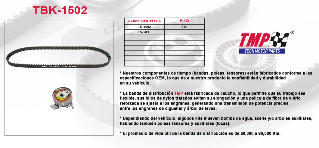 KIT DISTRIBUCION CHEV LUV NACIONAL L4 2.2 (99-06)