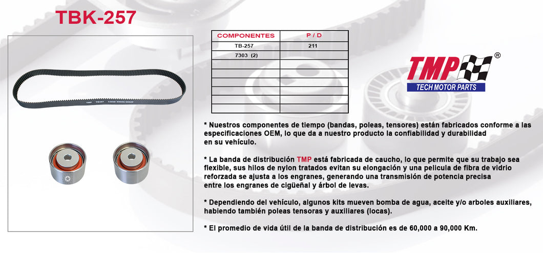 KIT DISTRIBUCION TOYOTA CAMRY SIENNA AVALON SOLARA