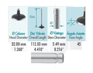 Valvula admision ACURA RSX HONDA ACCORD CIVIC CRV ELEMENT