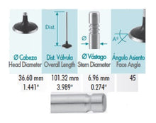 Cargar imagen en el visor de la galería, Valvula admision NISSAN 2.4L 240SX ALTIMA FRONTIER