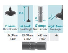 Cargar imagen en el visor de la galería, Valvula admision TOYOTA 2.7L 16V (05-11) HIACE HILUX TACOMA