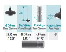 Cargar imagen en el visor de la galería, VALVULA ADMISION TOYOTA YARIS L4 1.3L 2SZFE DOHC 16V (04-05)