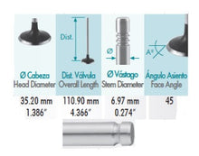 Cargar imagen en el visor de la galería, VALVULA ADMISION RENAULT TRAFIC L4 1.9L SOHC 8V (07-11).