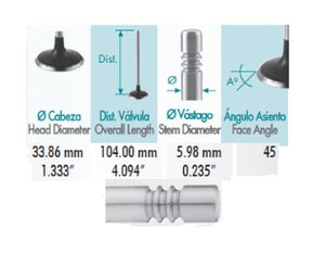 Valvula admision LEON TOLEDO BORA GOLF JETTA BEETLE PASSAT