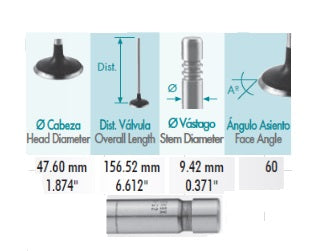 VALVULA ADMISION FORD V8 7.0 429 F700 93-98